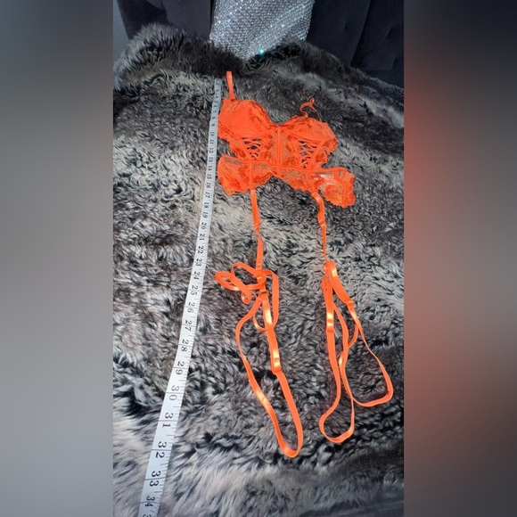 Orange Lace Infactuation Corset Lingerie Outcast Intimates, Small - Picture 7 of 12